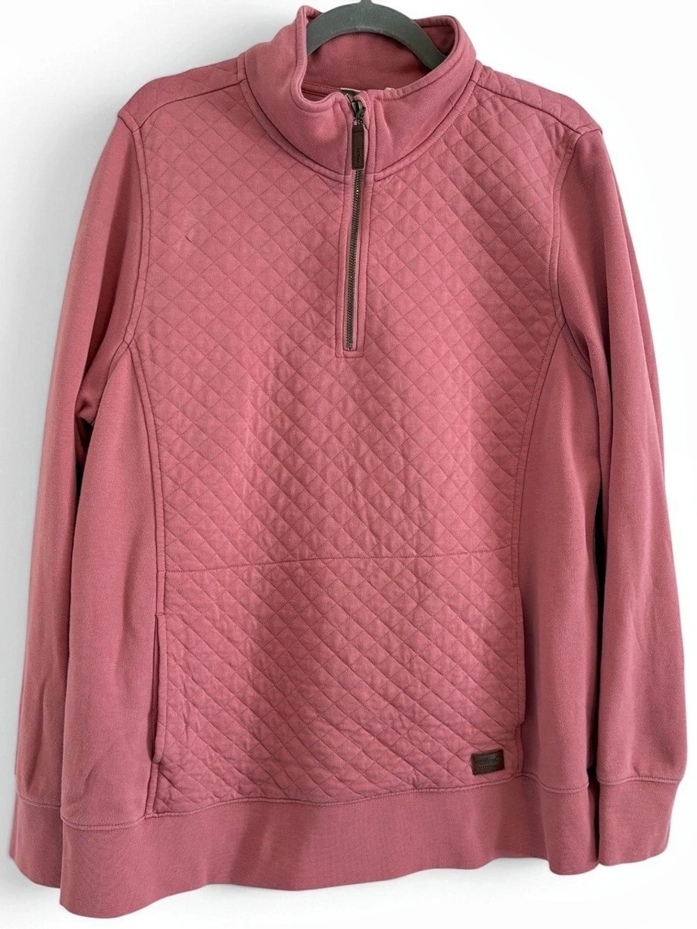 L.L.Bean Quilted Quarter-Zip Pullover | Pink | Size XL